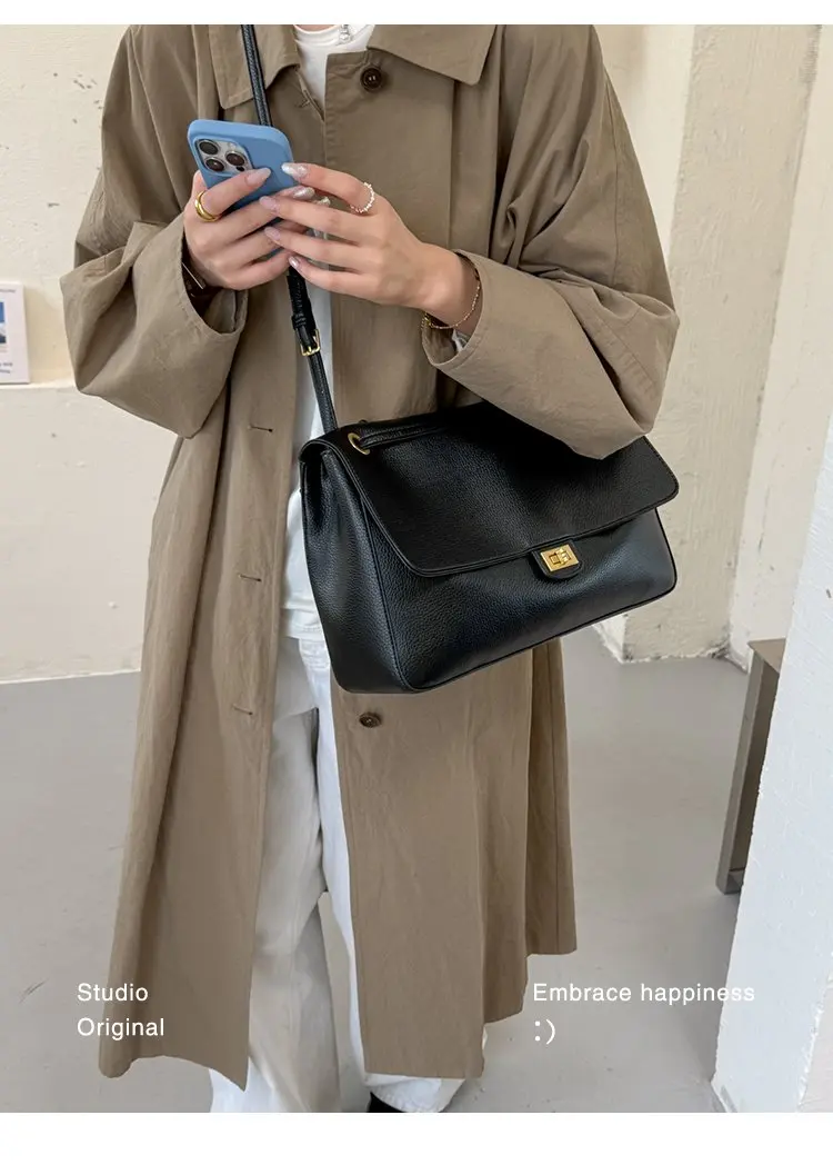 Bolso tipo cubo para mujer, diseño vertical de un solo asa, tapa abatible ancha, diseño sencillo y elegante, adecuado para adultos de 20 a 60 años.