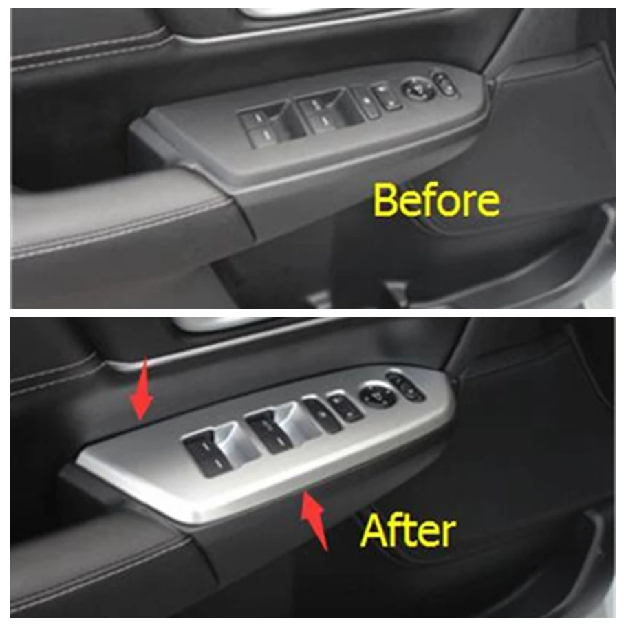 Car Armrest Window Rise Lift Down Control Button Decor Panel Cover Trim For Honda CRV CR-V 2017 - 2020 ABS Interior Accessories