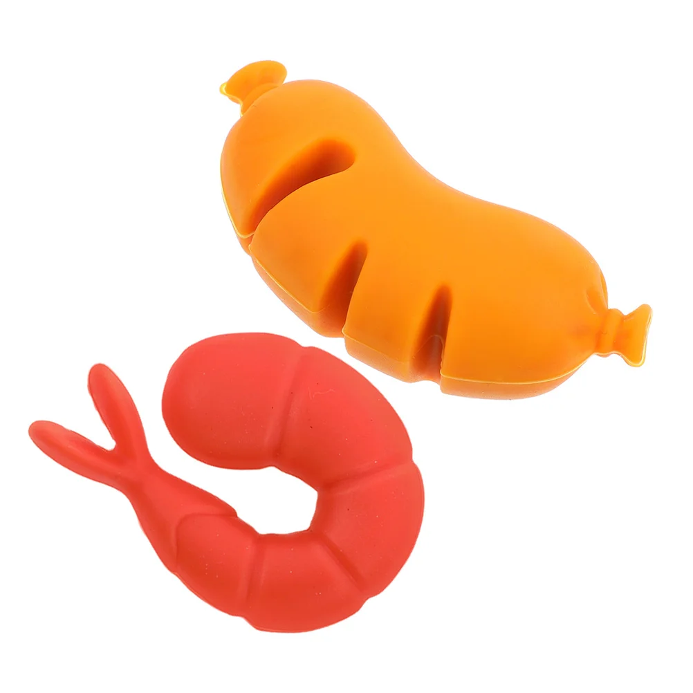 

2Pcs Fun Sausage Shaped Anti-Spill Silicone Device Kitchen Lid Lifter for Pots Pans Boil Over Prevention Gadget Tool Accessory