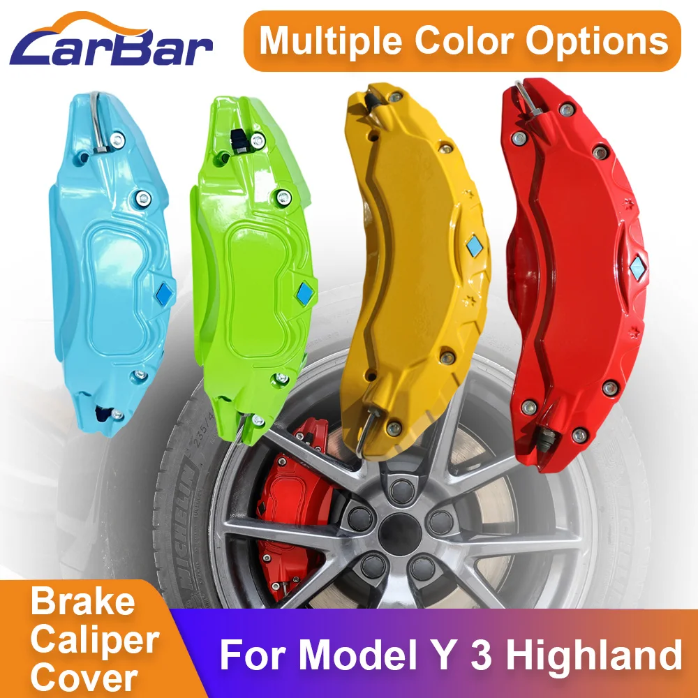 Carbar 4pcs Wheel Hub Brake Caliper Cover For Tesla Model Y 3 Highland Accessories 18\