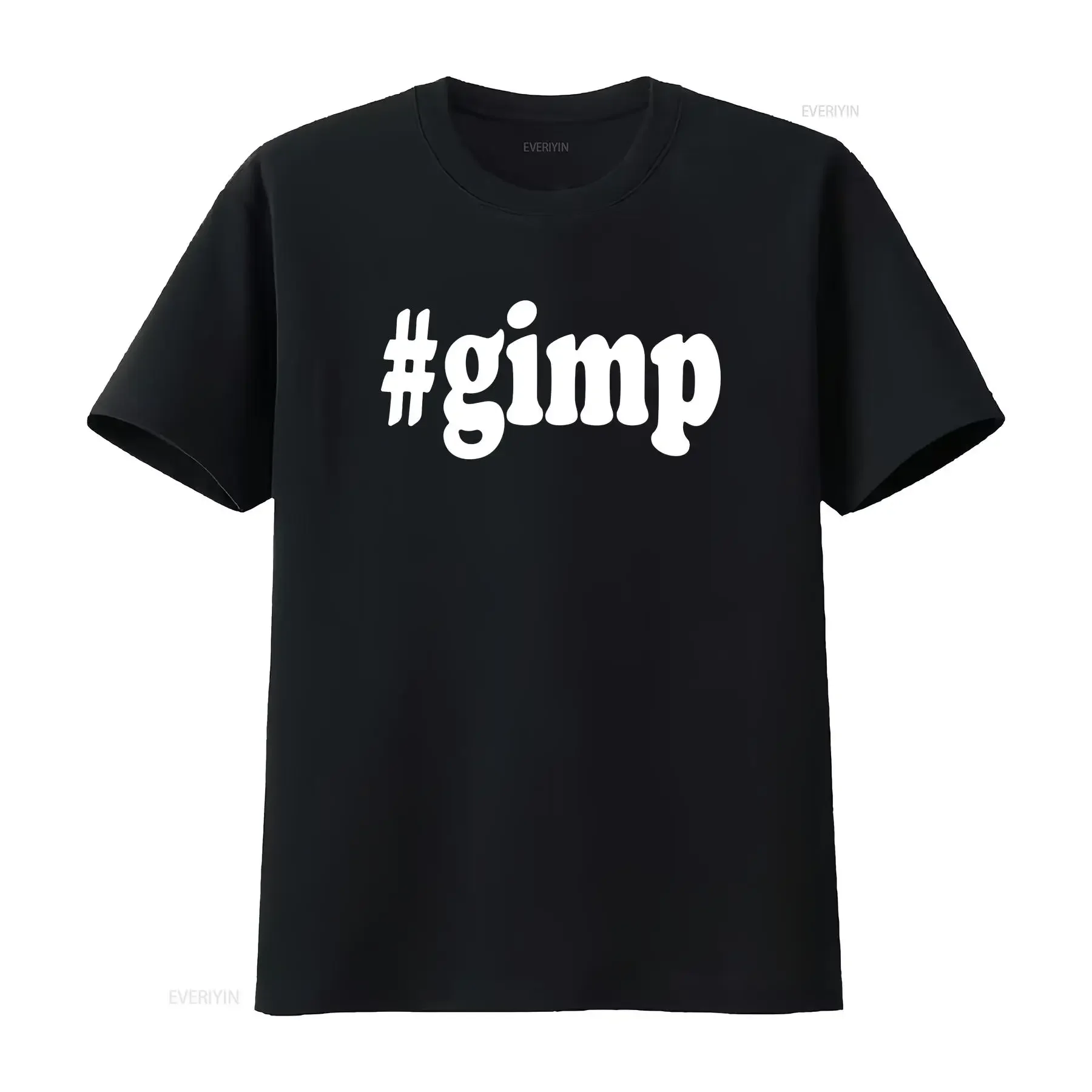 gimp T shirt Hashtag Funny Black White Cotton vintage Washed fashion streetwear Unisex homme Casual Slightly Breathable graphic