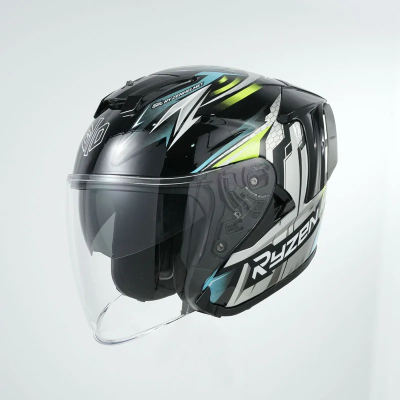 Men's Women's Summer Breathable Three-Quarter ABS Half Face Helmet All-Season Universal No. 1 Motorcycle Helmet With Foam Lining