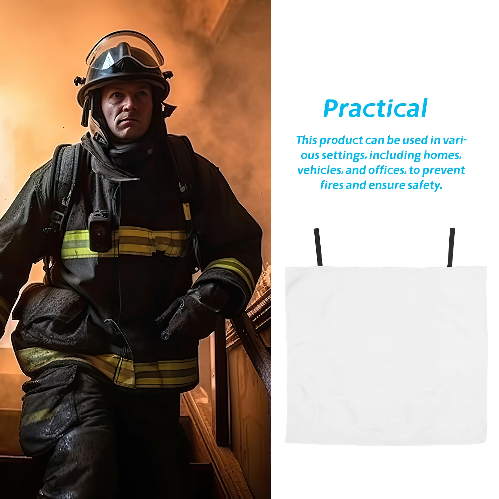 

Fiberglass Fire Blanket Fireproof Emergency Blanket for Home Kitchen Office Portable Flame Retardant Mat Camping Vehicle
