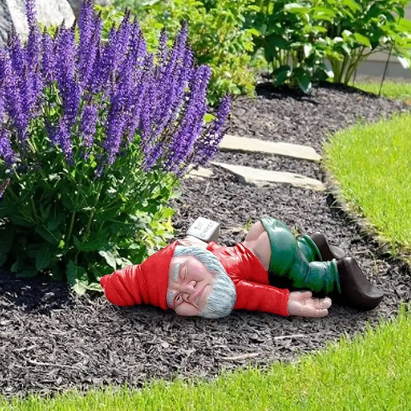5.91Inch-sized resin drunken dwarf outdoor garden decoration, creative landscaping crafts for gardens, courtyards, and balconies