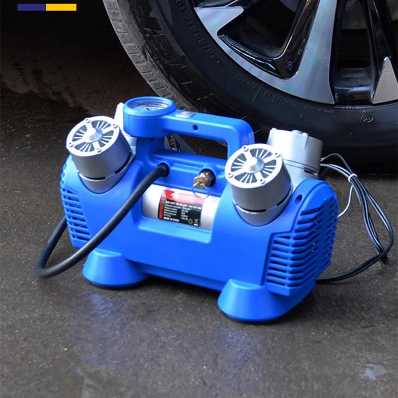 Car air pump 12V double cylinder four cylinder high pressure SUV off-road vehicle heavy duty high power tire air pump