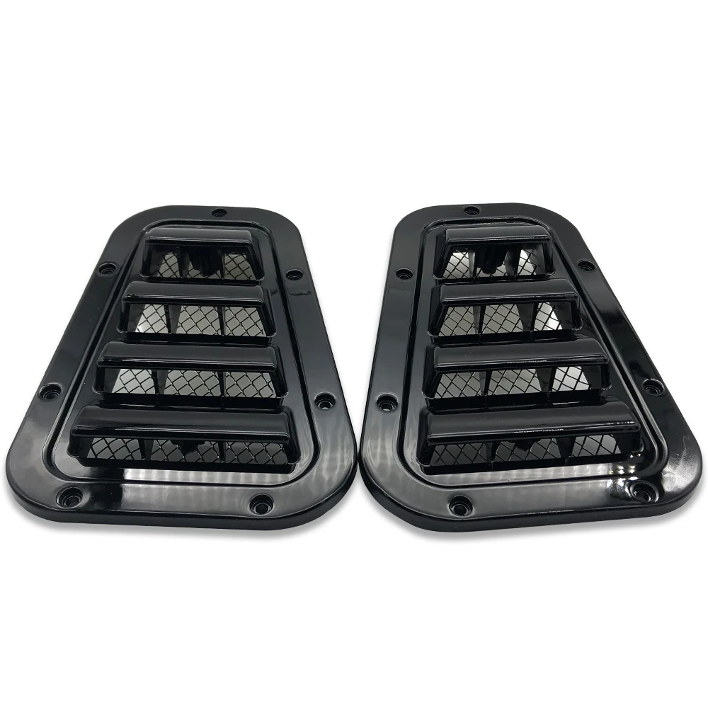 Couvercle d'aération de garde-boue avant, garniture de moulage de calandre, capuchon en plastique ABS noir, adapté pour Land Rover Defender 2019-2004, paire