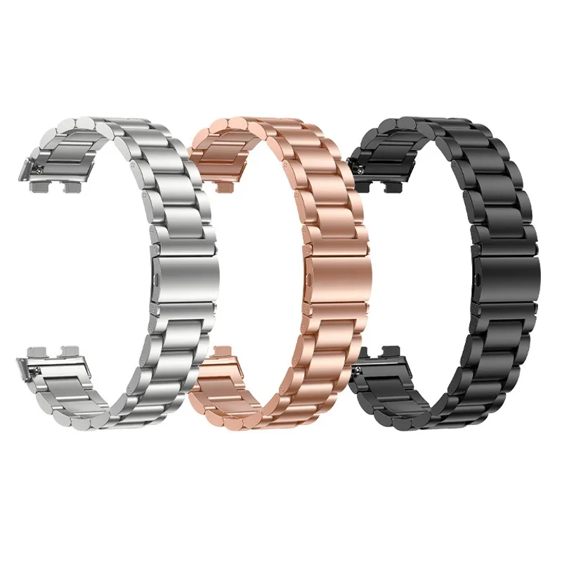 Gelang baja tahan karat untuk Huawei Band 9 8 Pria Wanita tali gelang jam tangan logam untuk pengganti Huawei Band 8