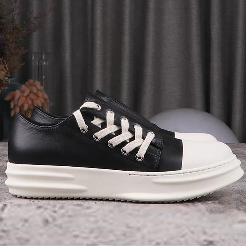 

Fashion Men's Casual Shoes Rubber Design Men's Sneakers Black Solid Shoes for Man Lace-up Man Sneaker