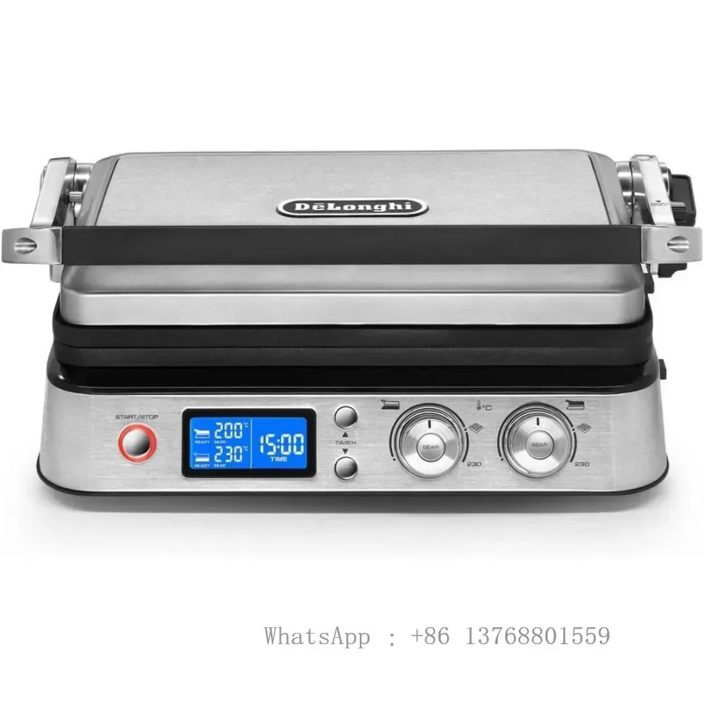 DeLonghi CGH1030D Livenza All-Day Grill, Griddle And Waffle Maker Silver Large, 1500 Watts