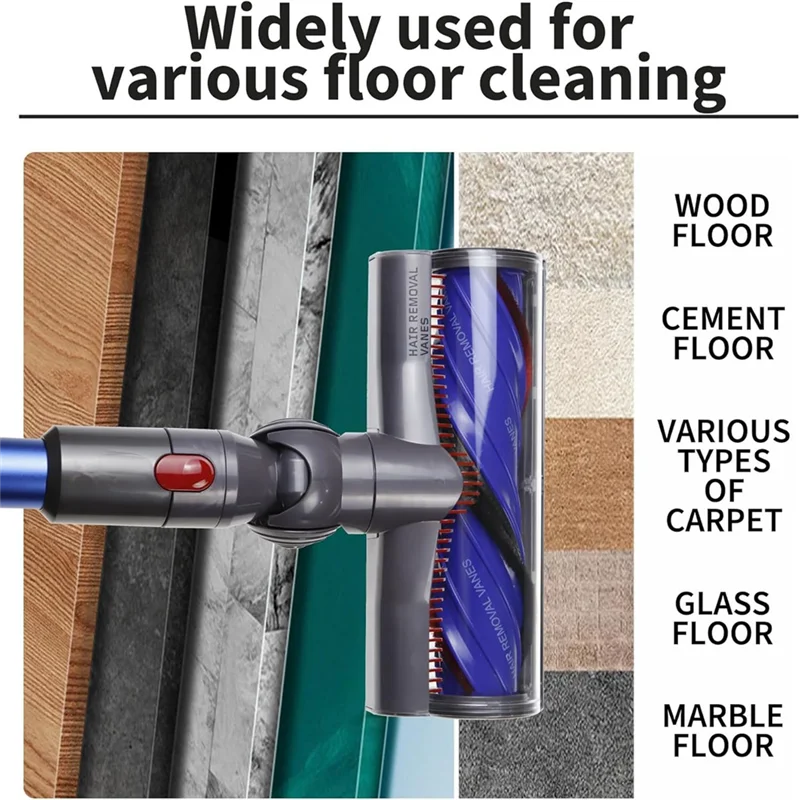 ABJY-Set Kepala Vakum Pengganti Anti Kusut untuk Dyson V8 V10 V11 V15 Penyedot Debu Tanpa Kabel untuk Karpet Karpet Lantai Kayu Keras