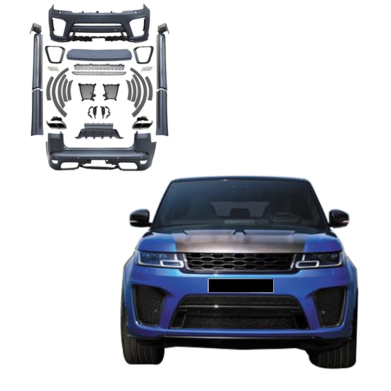 

High-Quality for Range Rover Sport 2018-2022(SVR Body Kit) Front and Rear Bumpers + Exhaust Pipes