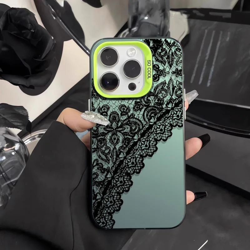 Creative Energetic Light Luxury Lace Trim Phone Case For iPhone 17 16 15 Pro Max 14 13 12 11 XS X XR 7 8 Plus 16E 17 Air Cover - Image 3