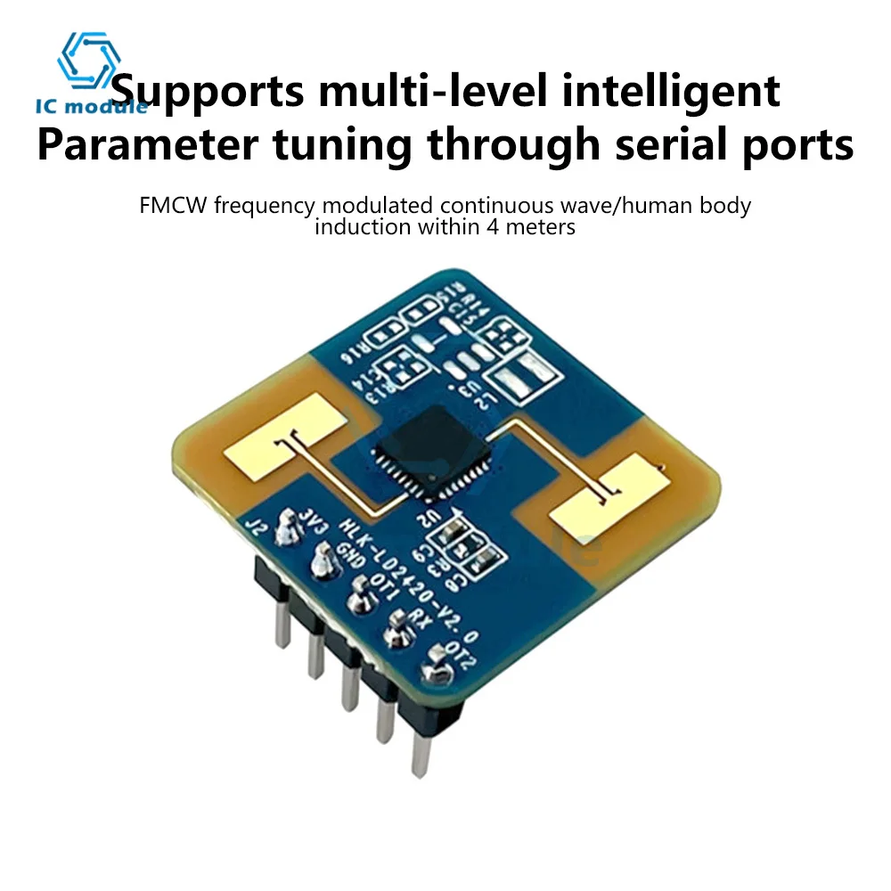 HLK-LD2420 الإنسان وجود الاستشعار وحدة الرادار LD24120 24 جرام ملليمتر موجة الرادار ذكي موجة الاستشعار