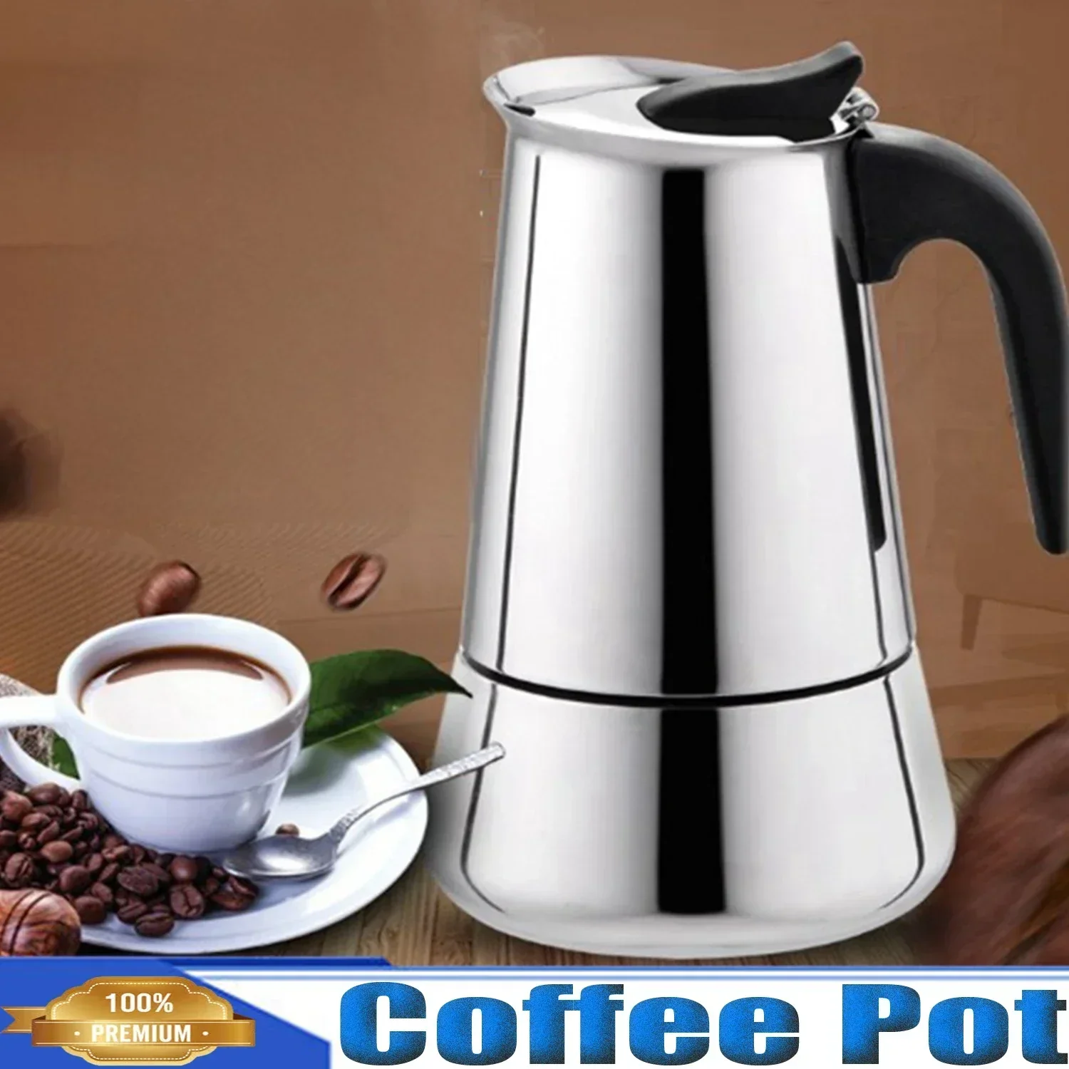 

Classic Coffee Pot,Coffee Maker for Brewed Cafeteras Stovetop Espresso American Style,2~12 Cups(100~600 ML), Stainless Steel