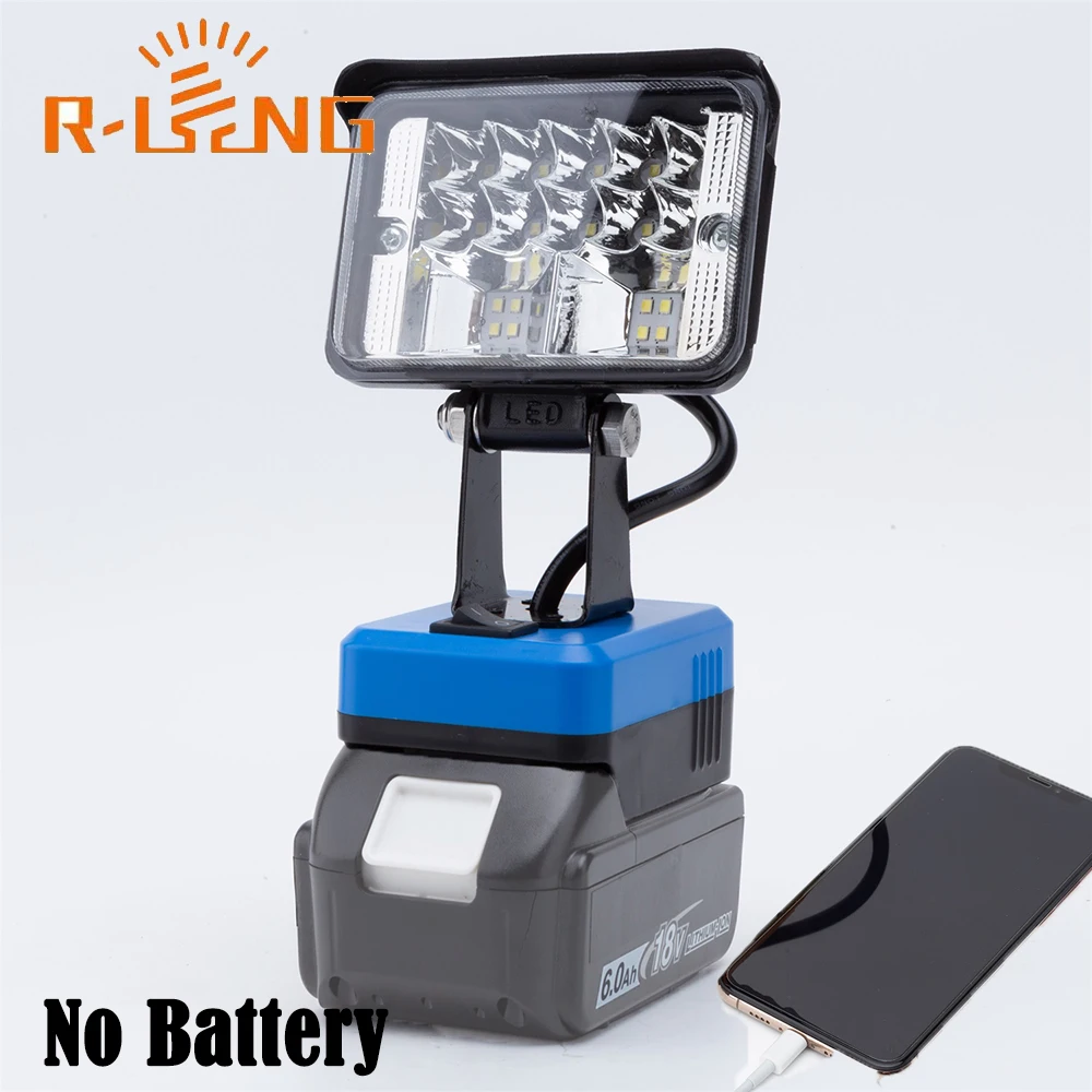 Portable Emergency LED Work Light for Makita 18V Lithium Battery w/ USB Flashlight Flood Lamp Camping lamp(NO Battery )