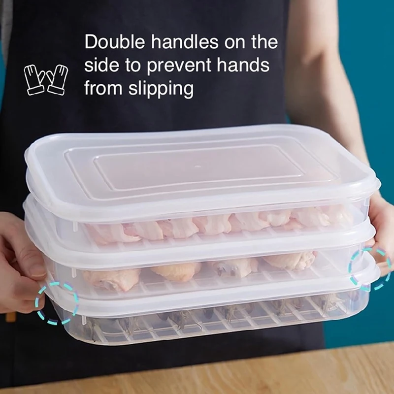 Refrigerator Fresh-Keeping Storage Box Home Transparent PE Soft Cover Stackable Food Grade Preservation Box Durable