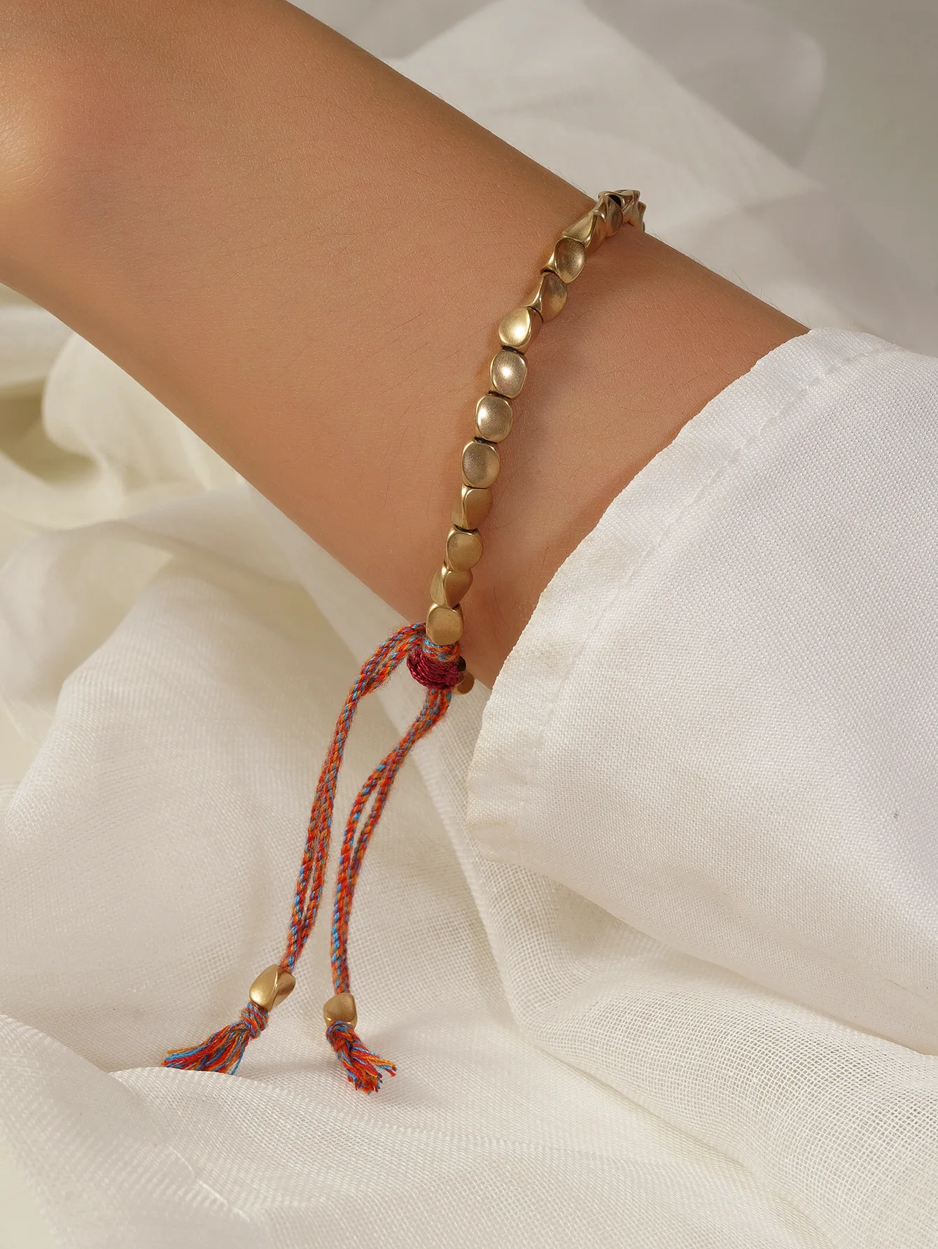 Bohemian Geometric Gold Color Ball Rope Bracelet For Women Long Tassel Unique Design DIY Lucky Bracelet Lover Jewelry