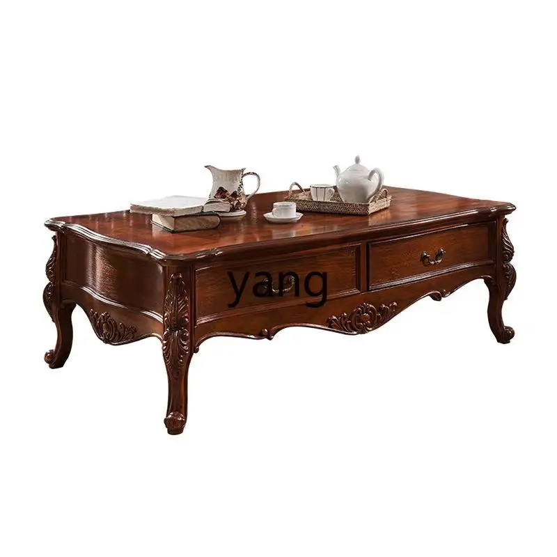 

ZYF solid wood coffee table TV cabinet combination living room rectangular tea table