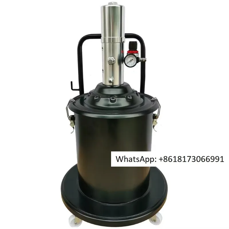 Pneumatic lubricating oil pump 20L 5 gallon pneumatic lubricating grease bucket pump 20L wheel high-pressure lubricator machine