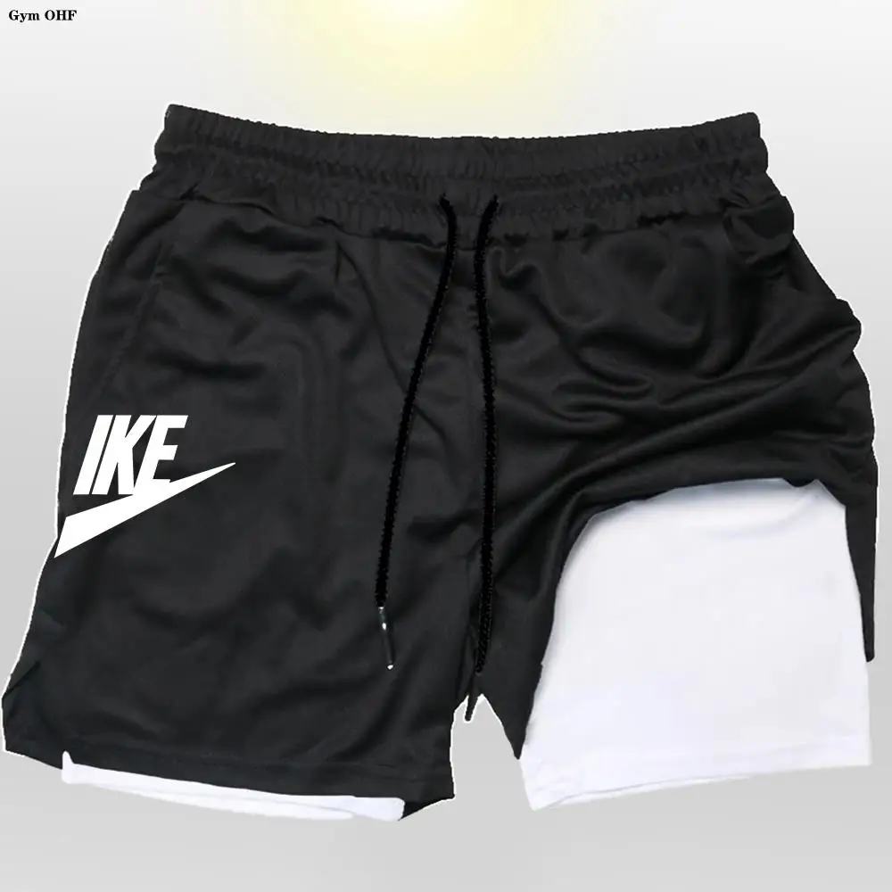 New Sports Shorts Men 2 In 1 Double-Deck Shorts Summer Fitness Sweatpants Jogging Running Shorts Elastic Woven Training shorts