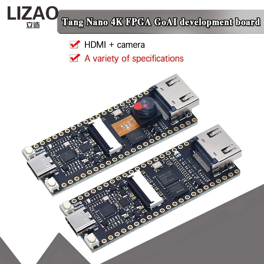 LIZAO Tang Nano 4K FPGA GoAI Development Board With Camera HDMI For Edge AI Embedded Vision Learning Projects