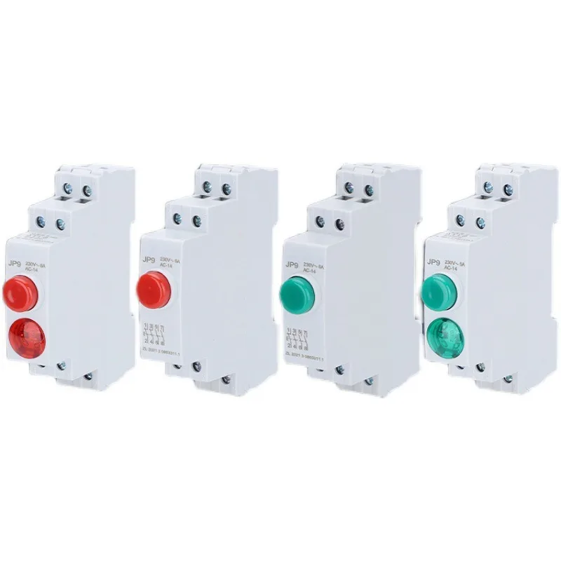 

Din Rail Mount LED Signal Lamp Series AC/DC 24V 220V Indicating Pilot Lights JD9