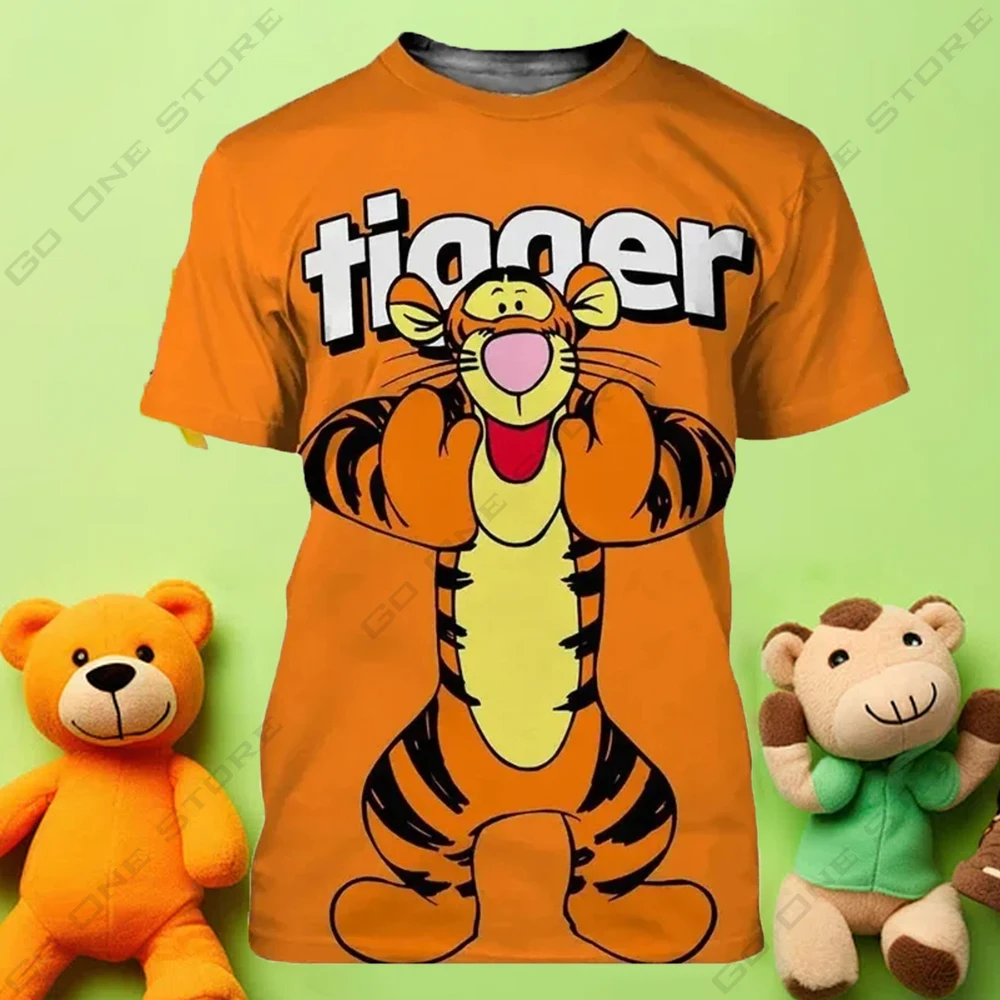 Kids Summer T-Shirt Tops Disney Figurine Tigger Printed Boys Girls' Short Sleeve Everyday Apparel Home Party T-Shirt Comfortable