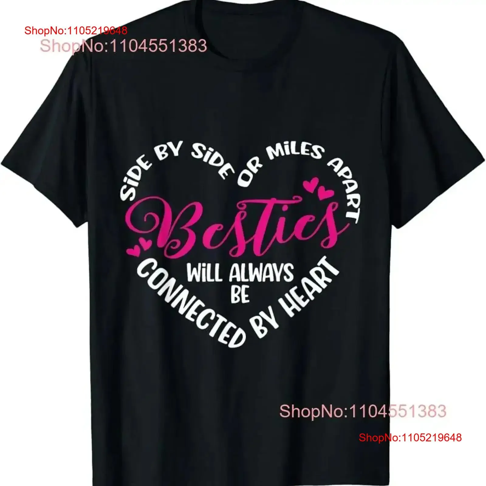 

Besties will always be connected by Heart BFF Best Friends T Shirt vintage Washed designer clothes Breathable graphic Casual