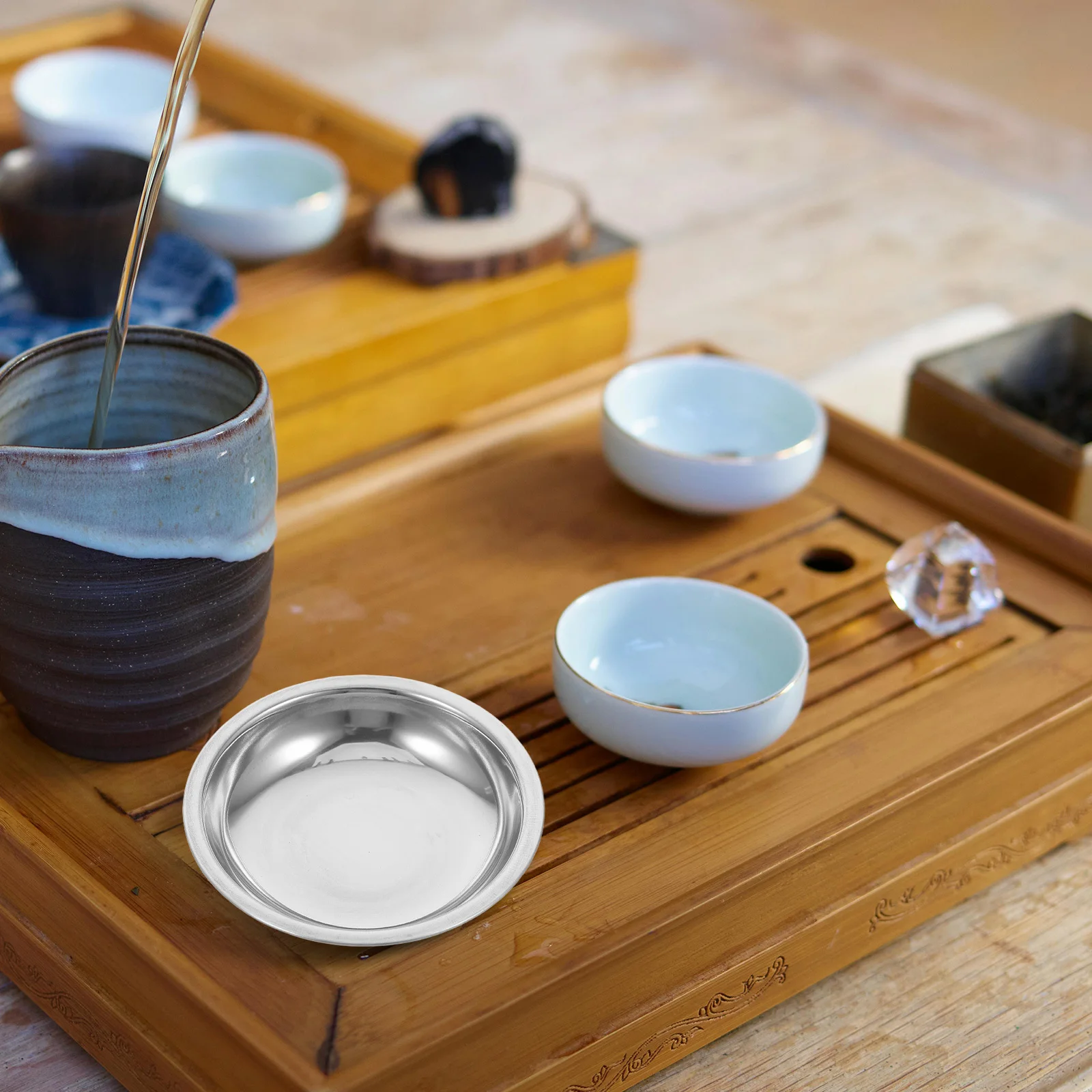 

6pcs Stainless Steel Tea Bag Saucer Drip Tray For Tea Strainer Holder Round Coffee Cup Coaster Dish Plate Filter Mat Infuser