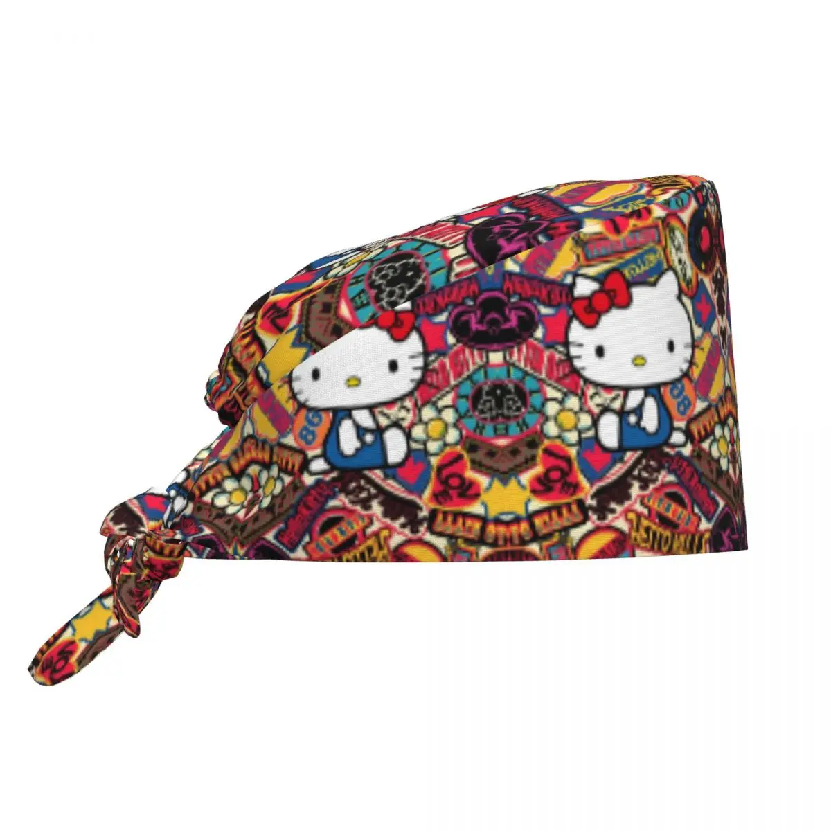 

Custom Hello Kitty Fashionable Medical Staff Scrubs Hat Men Women Kawaii Cartoon Doctor Nursing Surgical Cap Scrub Caps