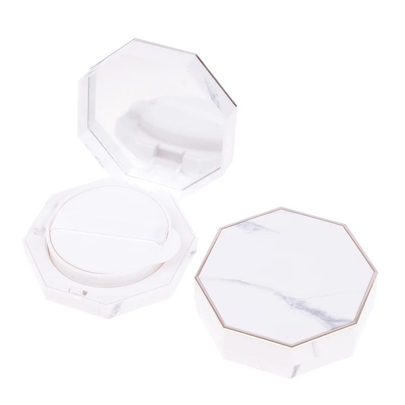 15g Marble Empty Air Cushion Puff Box Portable Cosmetic Makeup Case Container With Powder Sponge Mirror For BB Cream Foundation