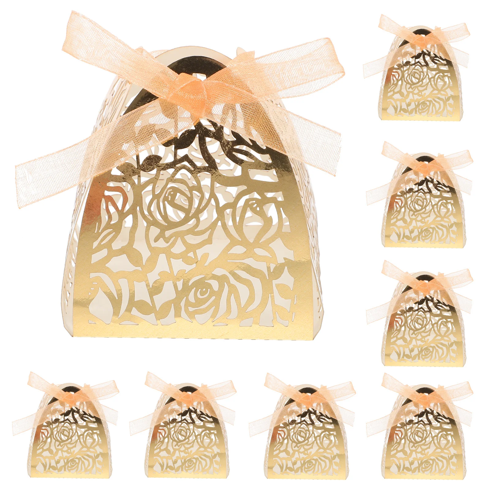 

50Pcs Chocolate Wrappers Hollow Rose Pattern Paper Candy Cups Truffle Packaging Party Wedding Decor Paper Candy Cups