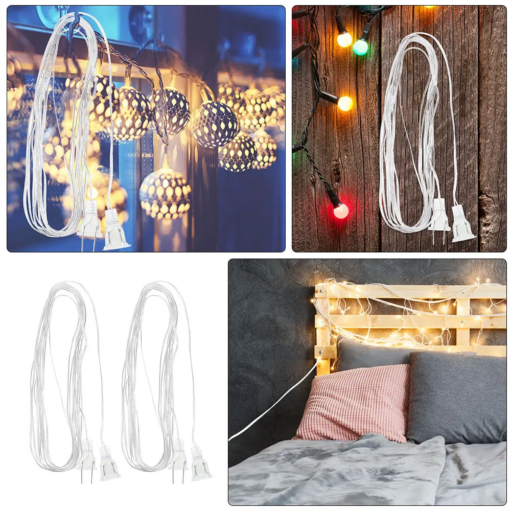 

2pcs Led Lamp Cable Extension Cord For Light String Curtain Wire Party Supply Outdoor Plug Cable String Light Accessory
