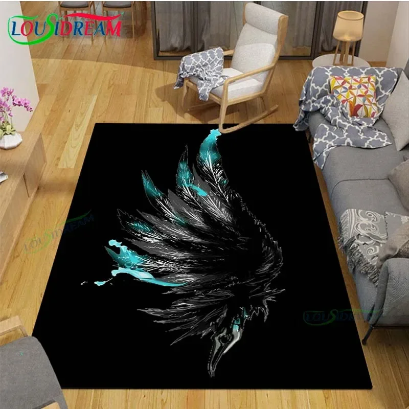 Exquisite Angel Wings Carpet Room Decor Floor Mats Bedroom Yoga Mat Photography Props Area Rug Birthday Gift  Outdoor  Rug