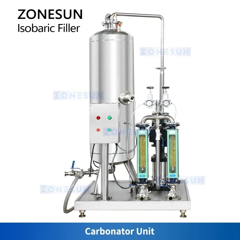 ZONESUN Mesin Pengisi Minuman Berkarbonasi Aluminium Pengisi Kaleng Pengisi Soda Peralatan Pengisian Isobarik Tekanan Konter ZS-CF4A