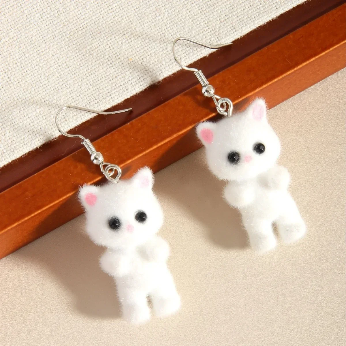 لطيف الراتنج توافدوا 3D القط الأقراط، الأقراط الحيوان الكرتون، هدية حفلة عطلة