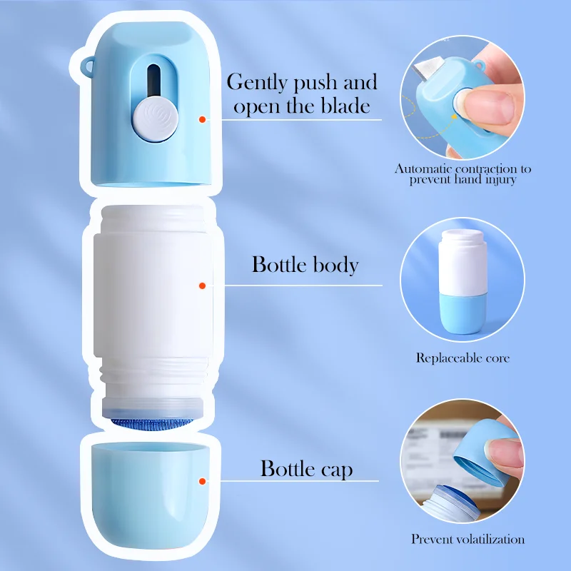 Thermal Paper Correction Fluid Address Blocker Eraser With Retractable Knife Parcel Box Opener Anti Peep Identity Information