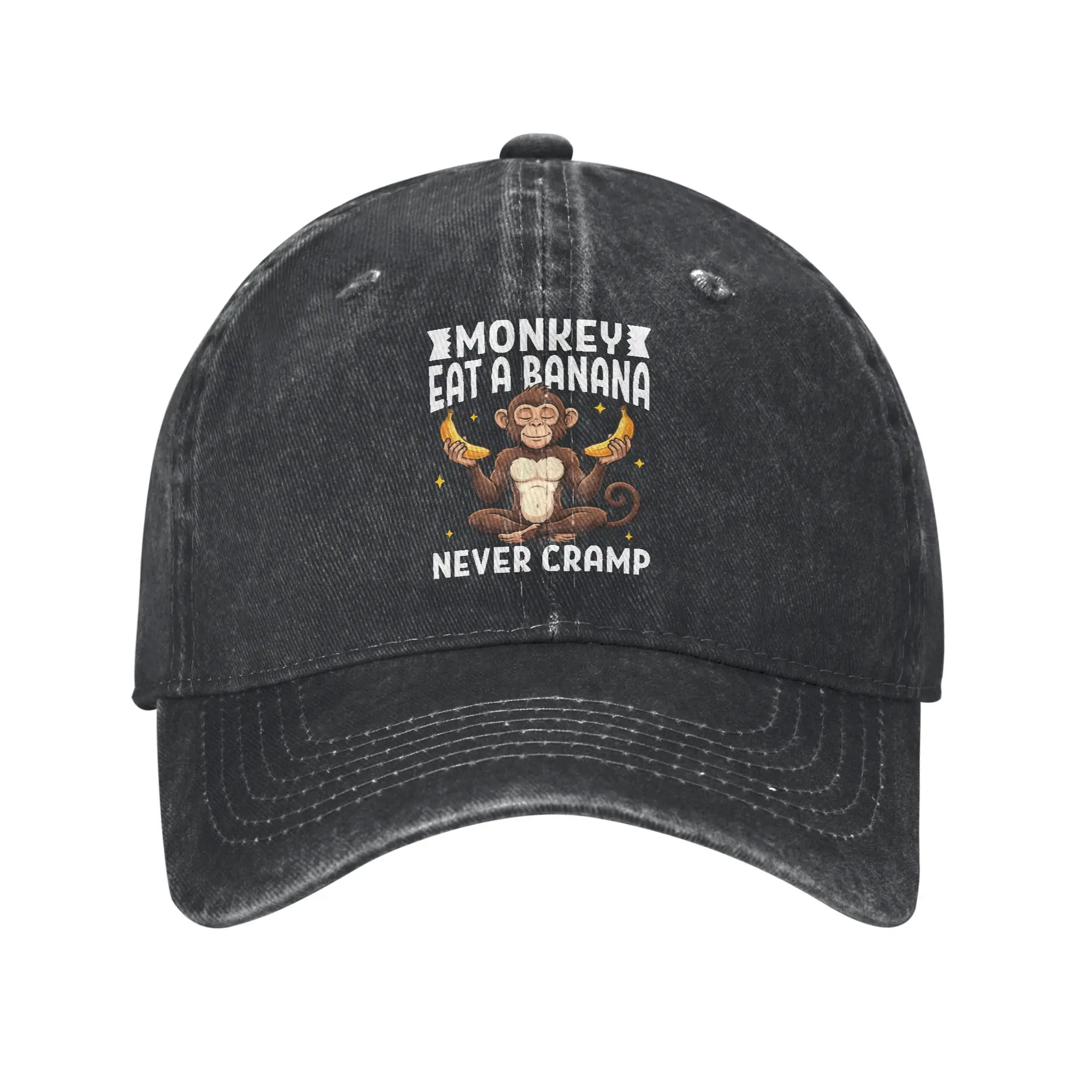 Monkey Eat A Banana Never Cramp Funny Performance Sun Baseball Cap  Men Women Design Trucker Hat Summer Sun-Proof Baseball Caps