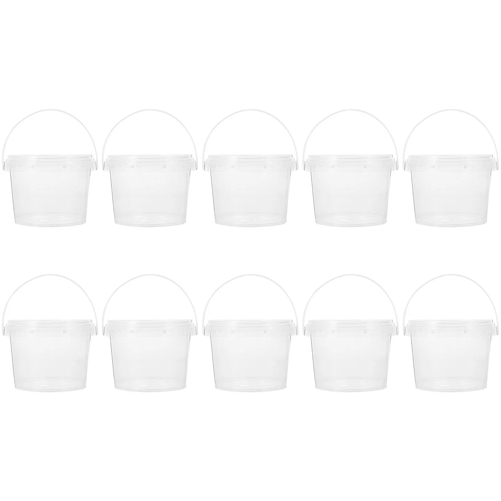 

Clear Plastic Storage Bucket 10pcs Set Multi Purpose Kitchen Container for Food Honey Ice Transparent Organizer Tools
