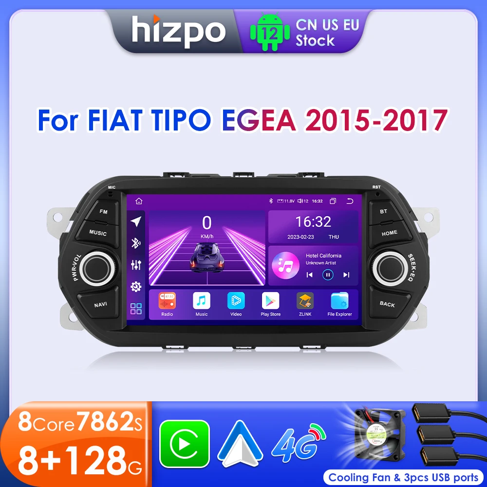 Hizpo 7'' Intelligent Screen for Fiat Tipo Egea 2015 2016 2017 2din Android Car Radio Multimedia Video Player GPS Auto Carplay