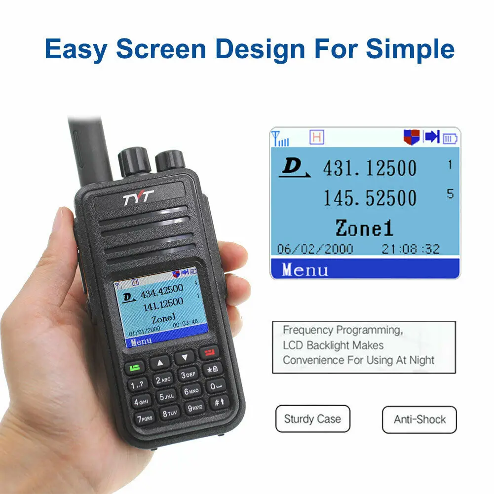 2022  DMR TYT MD-UV380 Walkie Talkie DMR Radio MD-380 VHF UHF Digital Two Way Radio Transceiver Dual Time Dlot