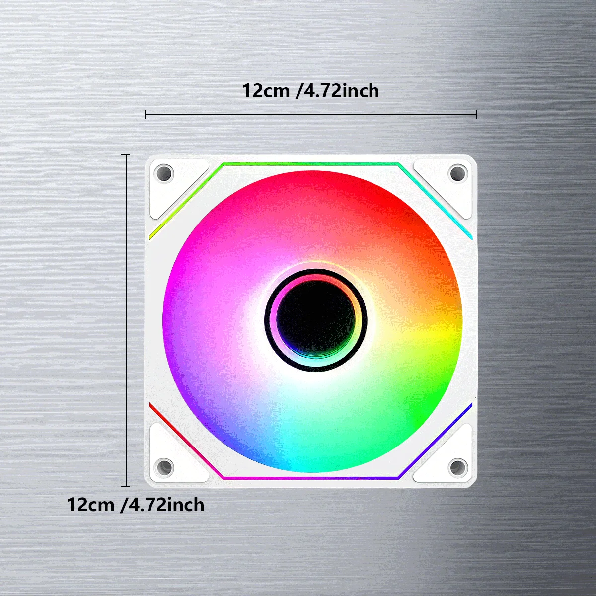 

# Красочный бесшумный вентилятор на корпусе, 5 В, 3-контактный ARGB и 4-контактный ШИМ 12 В, поддерживает бесконечный зеркальный эффект, 1650 об/мин, поток воздуха 65 CFM. Идеальный