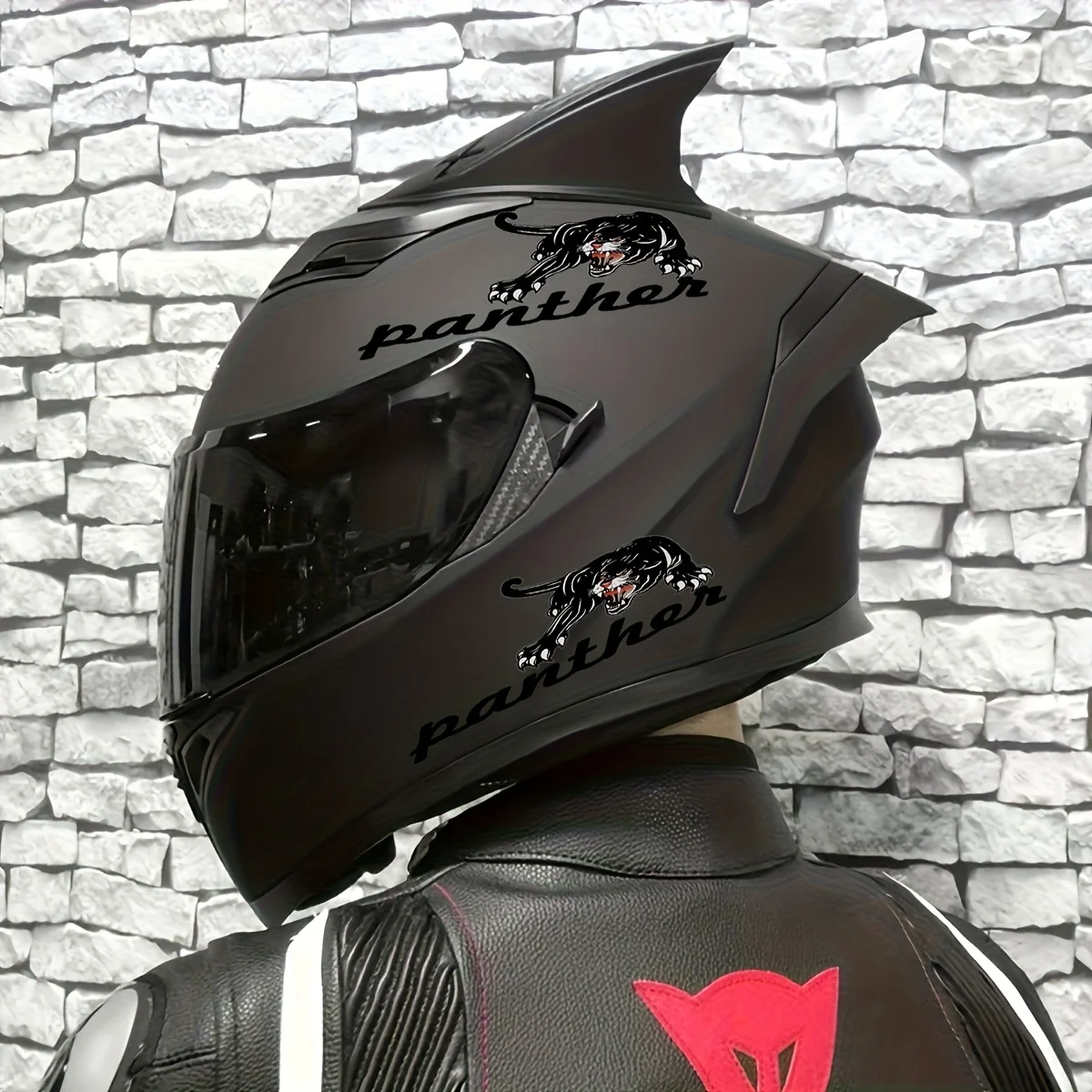 2Pcs Tiger Head Motorcycle Helmet Sticker - Durable waterproof PVC sheet with bold "WHY SO SERIOUS" design