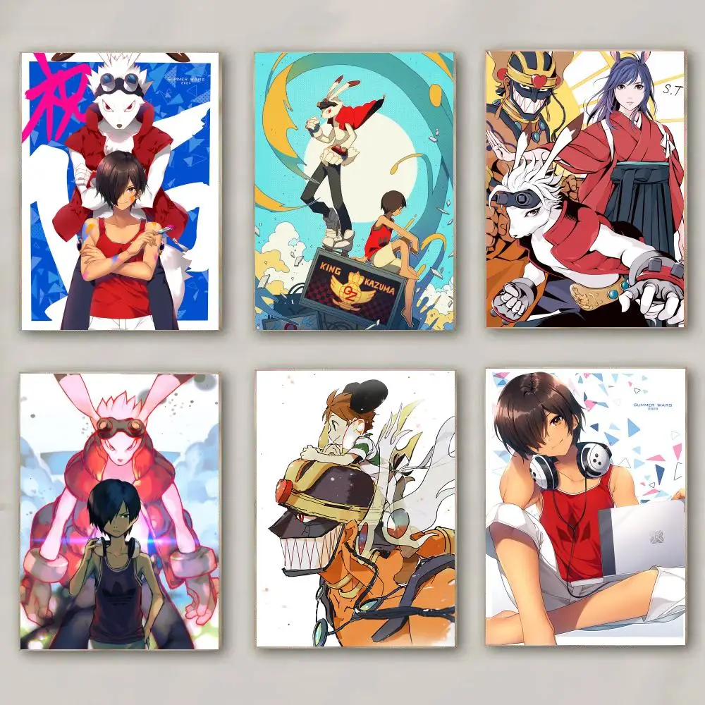 anime S-Summer Wars-S Poster Modern Wall Decal for Living Room Cafe Office Bar and Bedroom