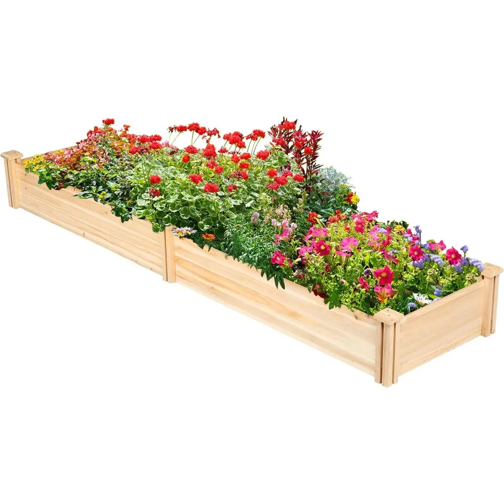 

Elevated Garden Bed Kit - Divisible Planter for Outdoor Vegetables, 95x25x11 inches