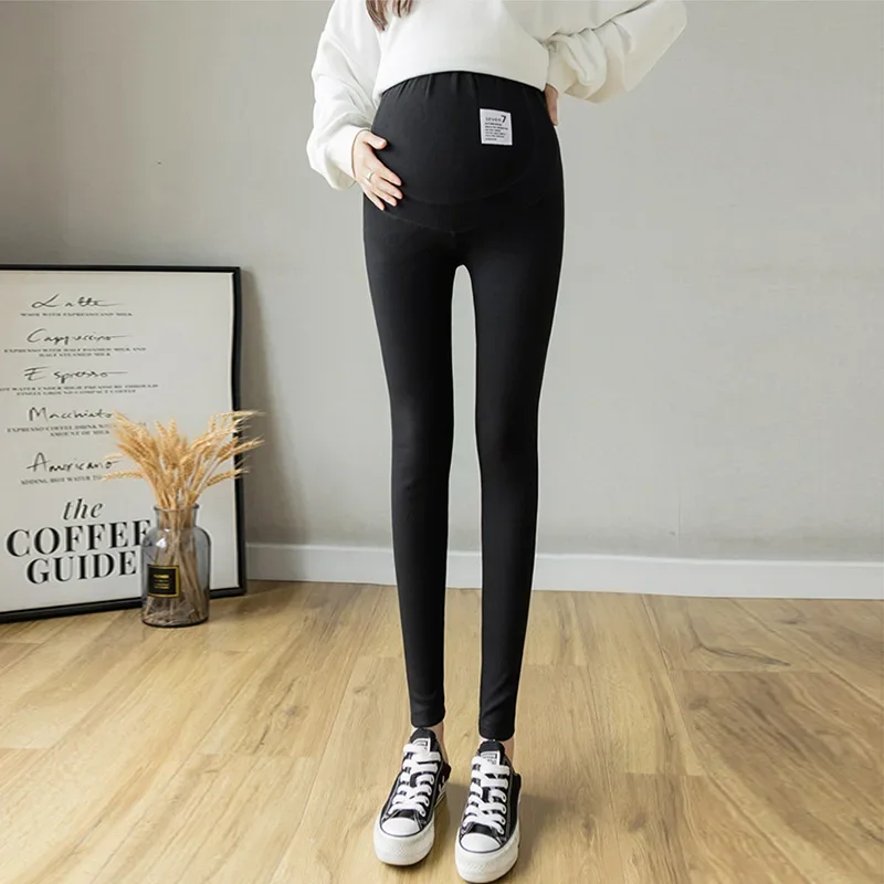 Winter Dense Thick Warm Plus Velvet Cotton Maternity Legging Thermal Fleece Belly Pants Clothes for Pregnant Women Pregnancy