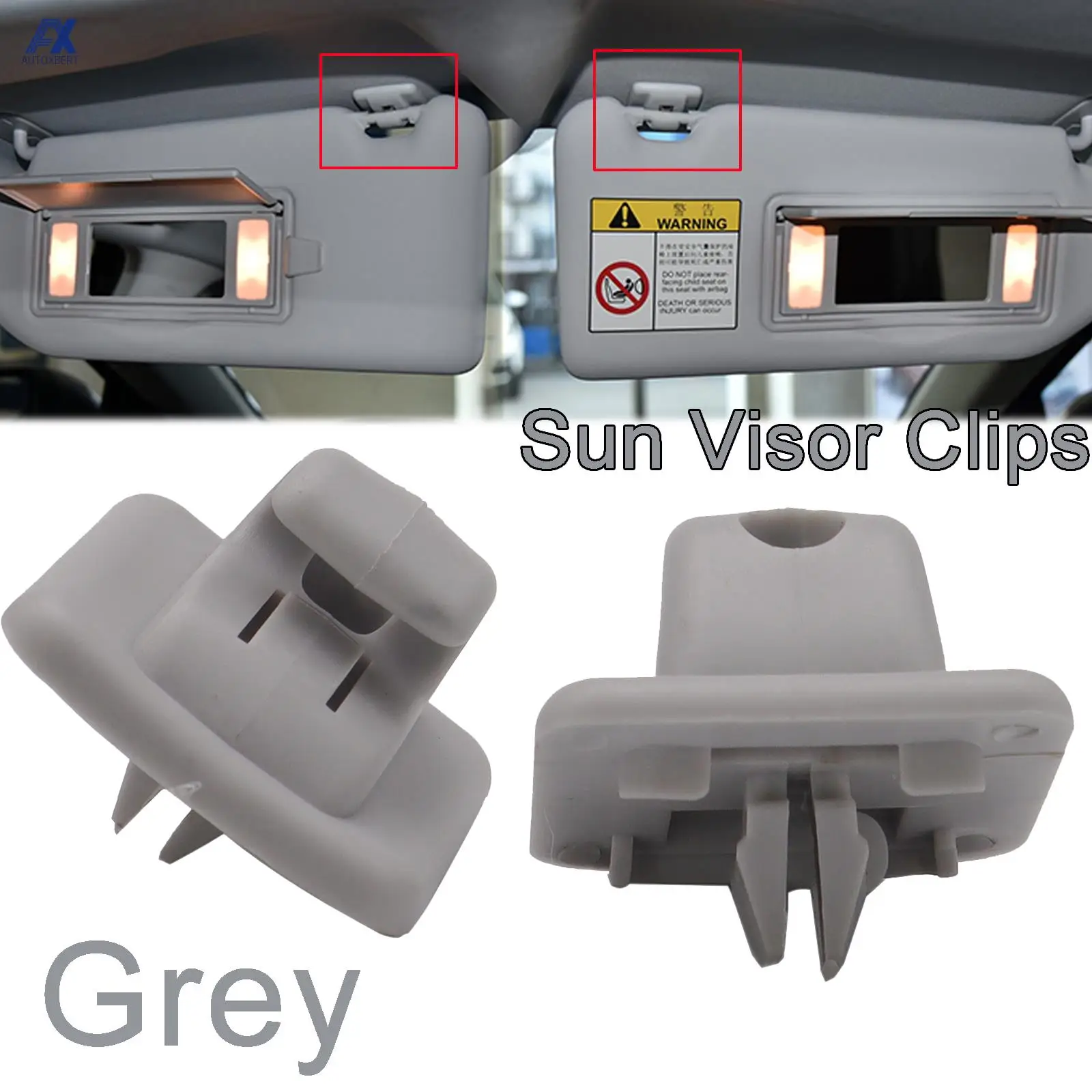 Clips de visera Interior para coche, soporte de Clip de sujeción para Peugeot 107, 307, 307CC, 307SW, 206, 306, Citroën C1, DS3, C5, 2 uds.