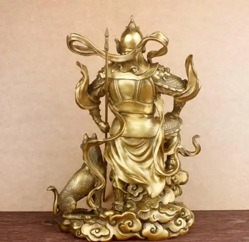 Pure copper Erlang Zhenjun Statue craft home tabletop, living room cabinet ornaments