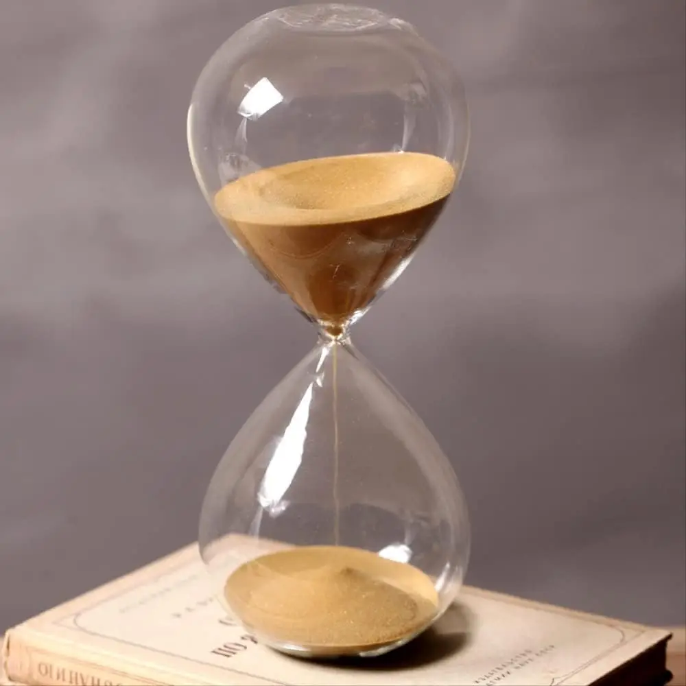 

60-minute Crystal Hourglass Timer Kitchen Timing Tool 1-hour Time Management Decoration with Golden Sand Package Includes 1
