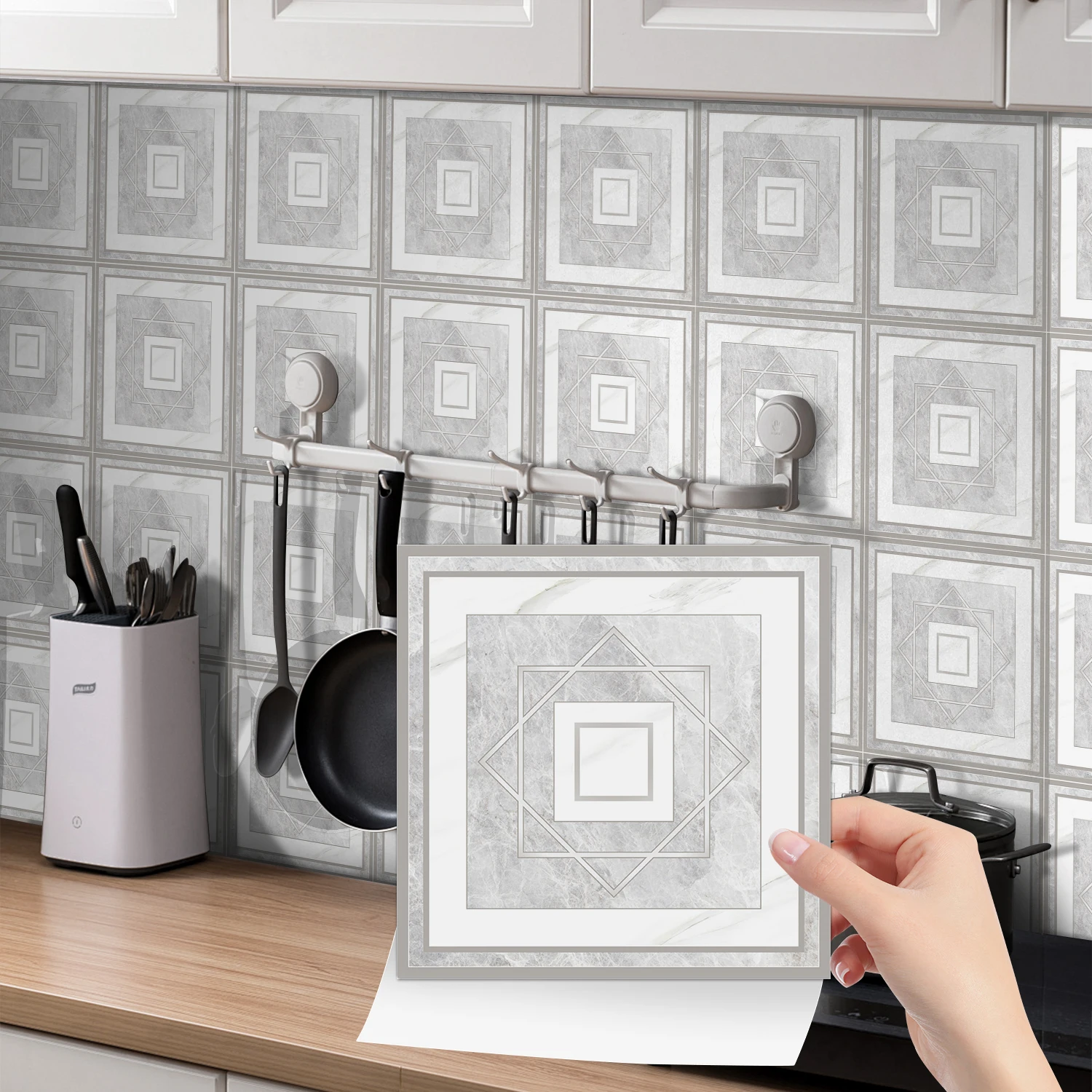 

Self-Adhesive Wall Stickers 24Pcs Set, Waterproof PVC Tile Decals for Kitchen Bathroom, Easy Peel & Stick Home Decor